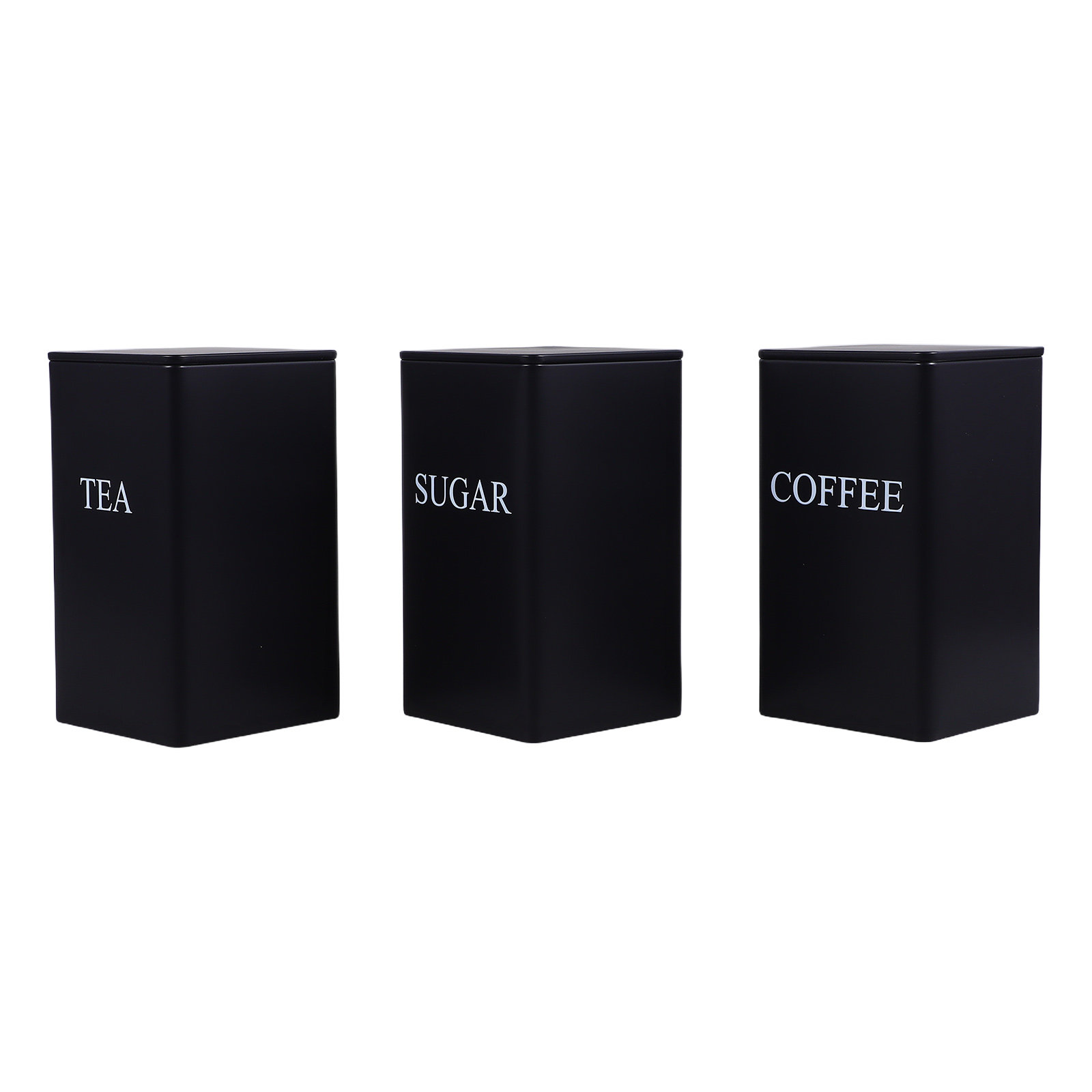 Coffee Tea And Sugar Canisters - 3 Contenitori Ermetici in Metallo per