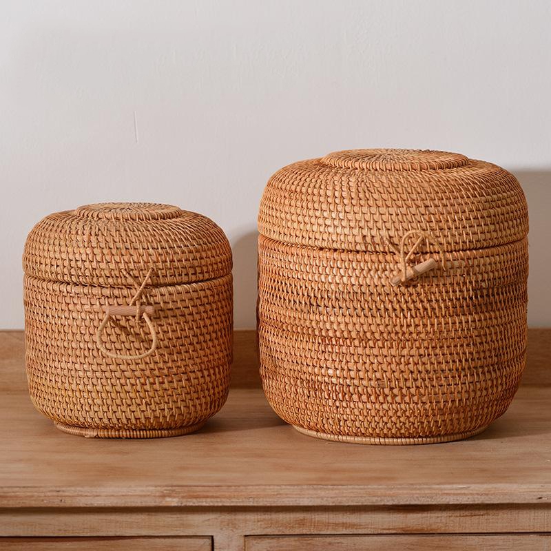 Coffee Tea And Sugar Canisters - Scatola portaoggetti per tè in rattan