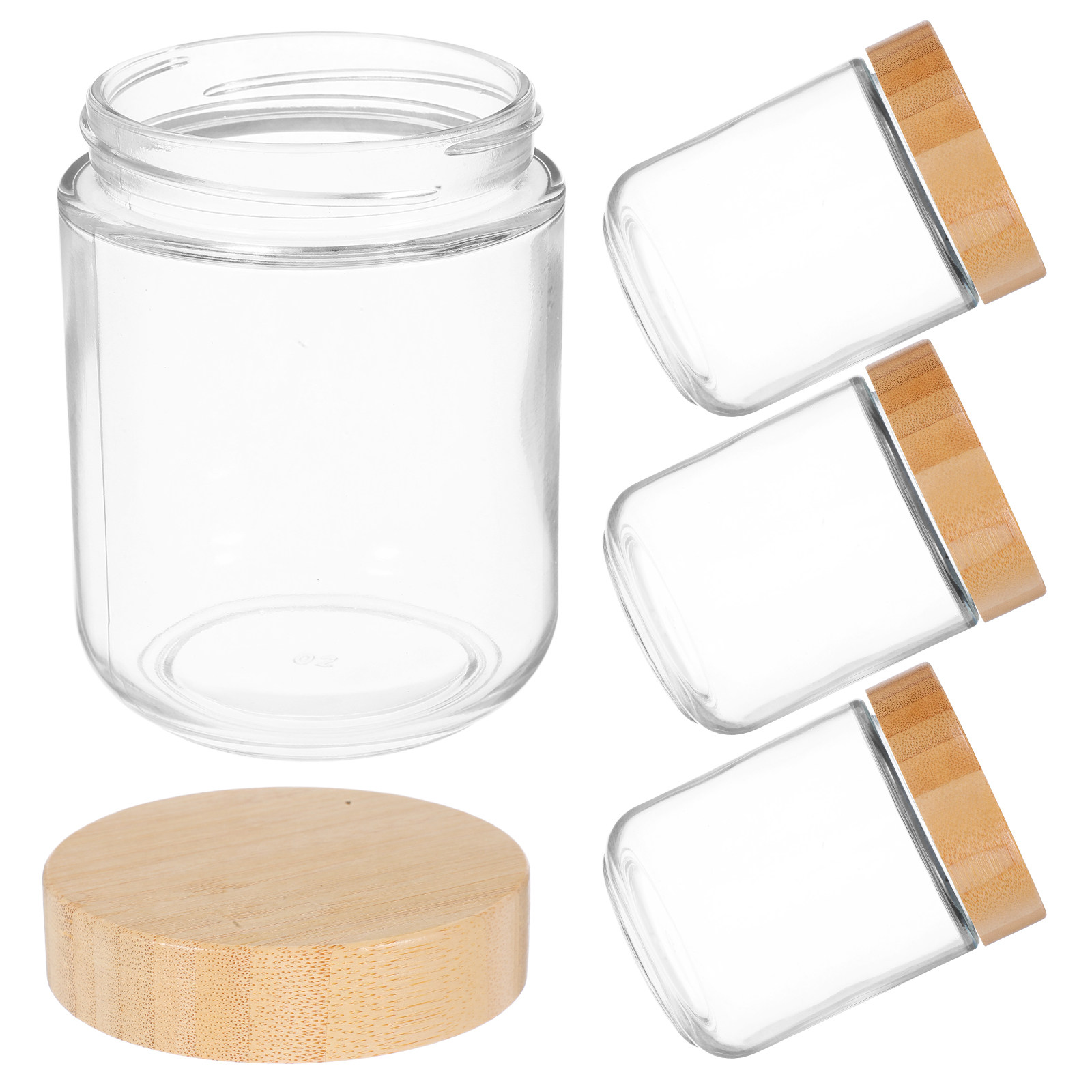 Coffee Tea And Sugar Canisters - 4 Contenitori in Vetro Robusti con