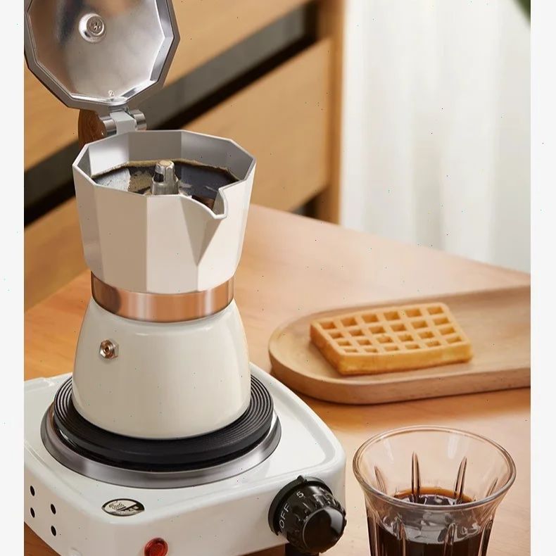 Moka Pot Stove - Caffettiera Moka a fondo tondo Valvola